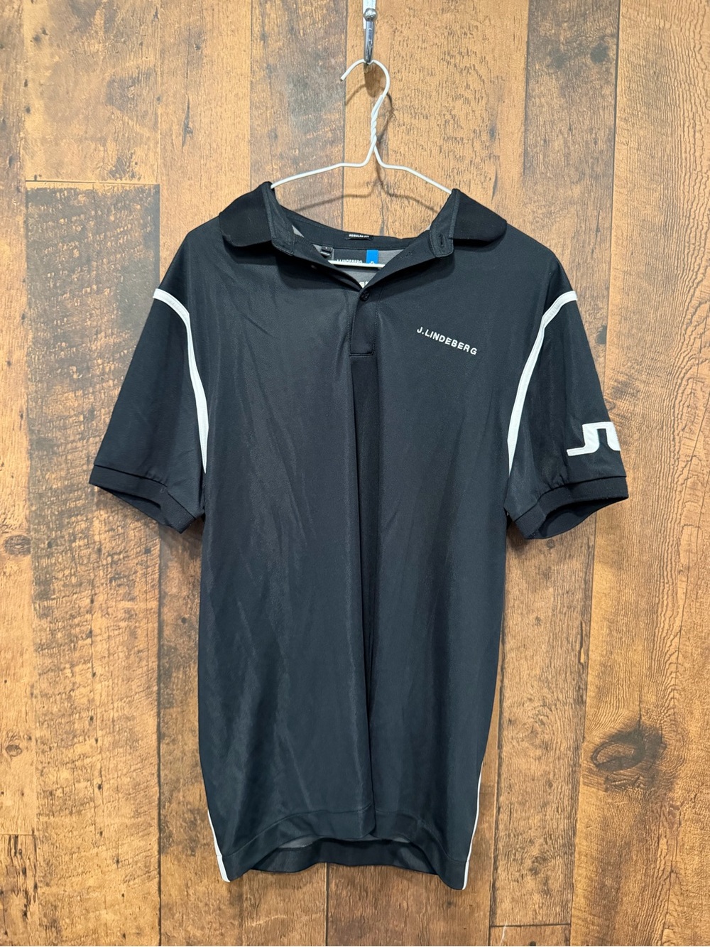 J. Lindeberg Men's Black Polo Shirt golf large EUC